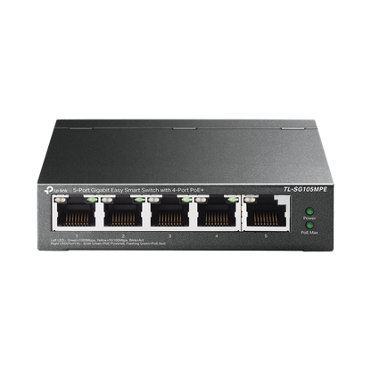 Switch Administrable / Escritorio Easy Smart / 5 puertos 10/100/1000 Mbps / IGMP para Vigilancia / Calidad en el Servicio (QoS) / Gestión GUI / Recuperación automática PoE