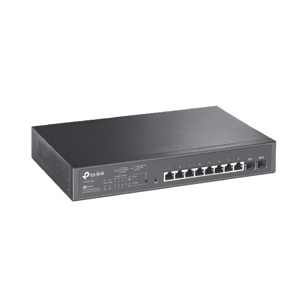 Switch PoE JetStream SDN Administrable 8 puertos 10/100/1000 Mbps + 2 puertos SFP, 8 puertos PoE, 150W, administración centralizada OMADA SDN