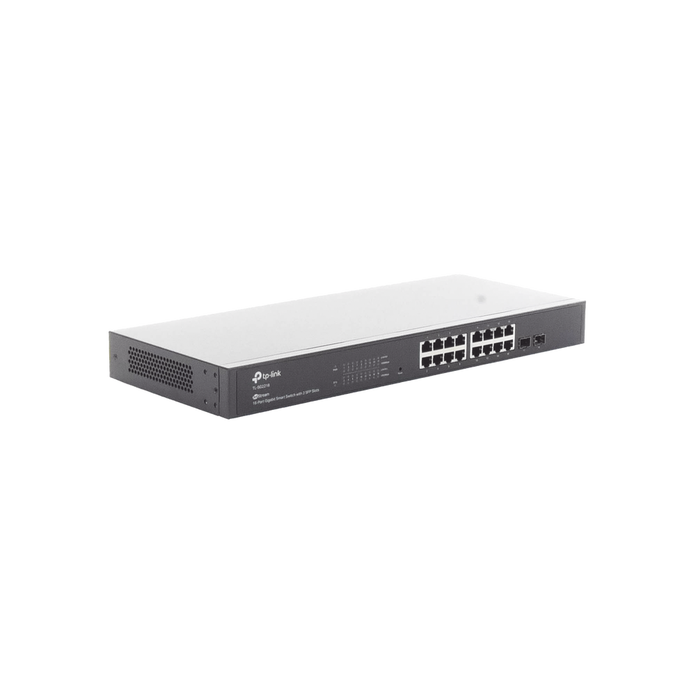 Switch Omada SDN Administrable / 16 puertos Gigabit y 2 puertos SFP / Funciones sFlow, QinQ y QoS / Administración centralizada OMADA
