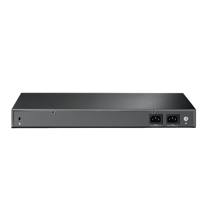 Switch de Fibra Óptica L2+ Omada / 24 puertos SFP 1GE / 4 Puertos Combinados SFP+/RJ45 Gigabit / 2 Puertos Consola RJ45|micro-SUB / Administración Centralizada Omada o Stand-Alone / Compatile con IPv6 /  Multicast IGMP