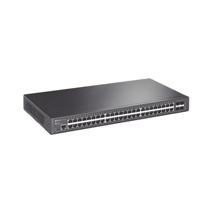 Switch Omada SDN Administrable / 48 puertos Gigabit y 4 puertos SFP / Funciones sFlow, QinQ y QoS / Administración centralizada OMADA
