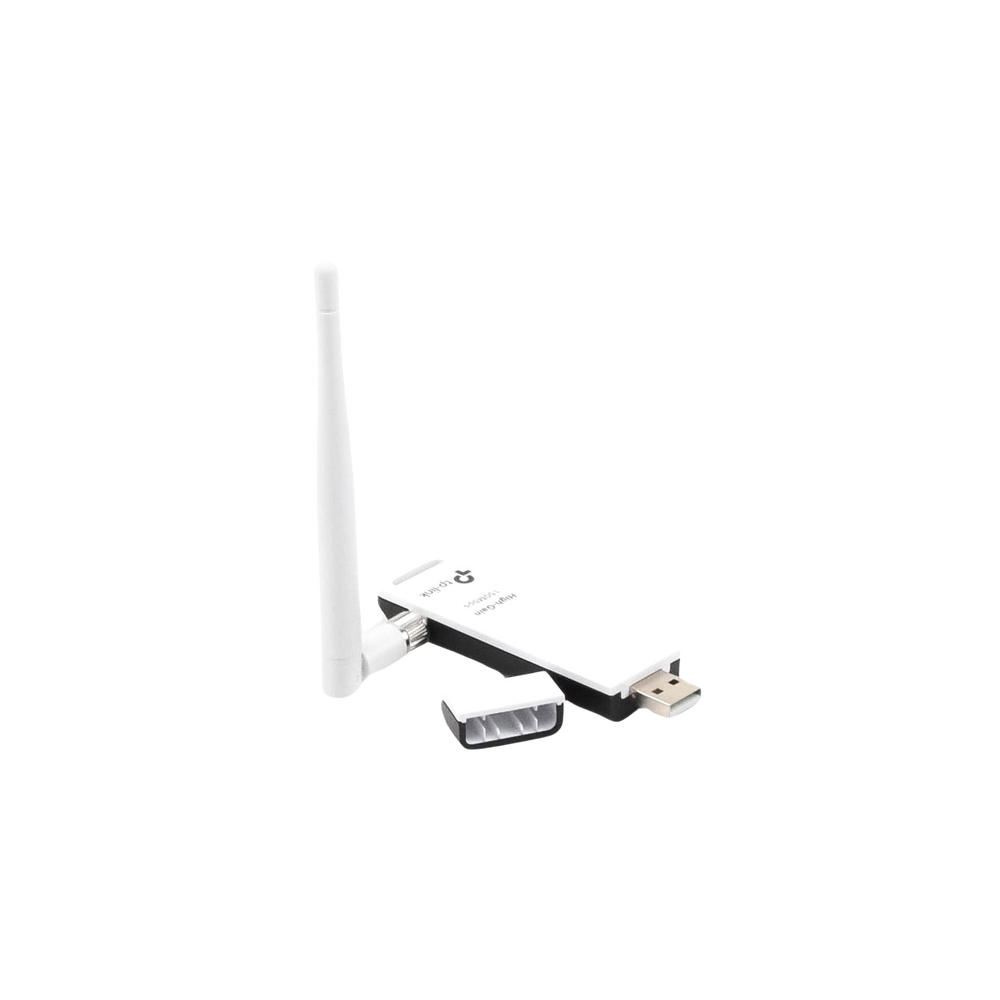 Adaptador USB inalámbrico de alta ganancia N 150 Mbps 2.4 GHz con 1 antena desmontable de 4dBi