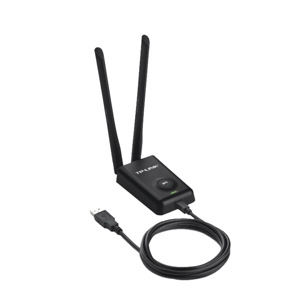 Adaptador de alta potencia USB  inalámbrico/ WiFi N 300 Mbps / Frecuencia de 2.4 GHz / 2 Antenas Externas de 5 dBi / Compatibilidad Windows y Linux