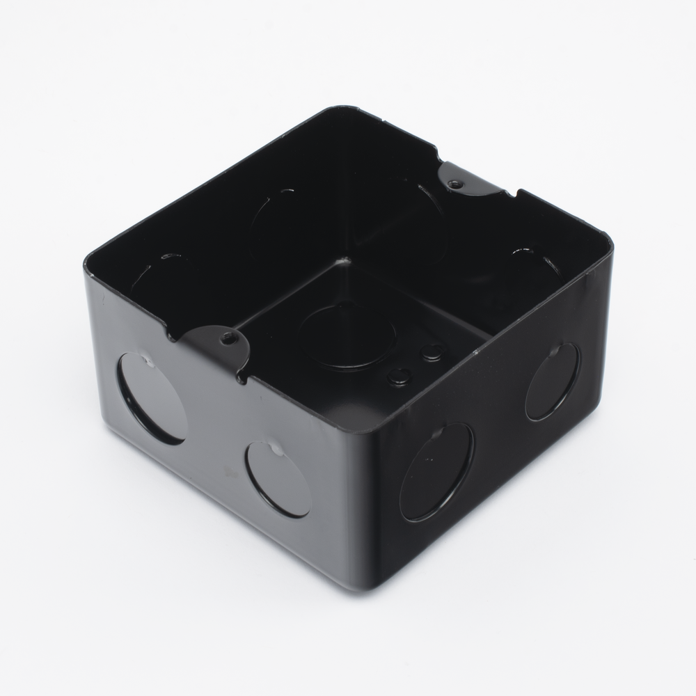 Caja de Registro de Acero Galvanizado, 10x10 cm (3.94x3.94 Pulgadas), Color Negro (11000-00000)