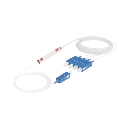 Splitter (Divisor Óptico) tipo PLC, de 1x4, conectores SC/UPC