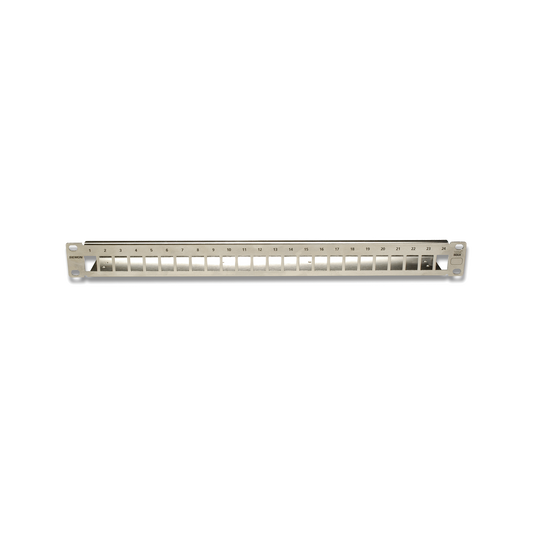 Patch Panel TERA-MAX Blindado de 24 Puertos, Modular, Plano, Compatible con solución TERA o Z-MAX ™, Color Metalico, 1UR