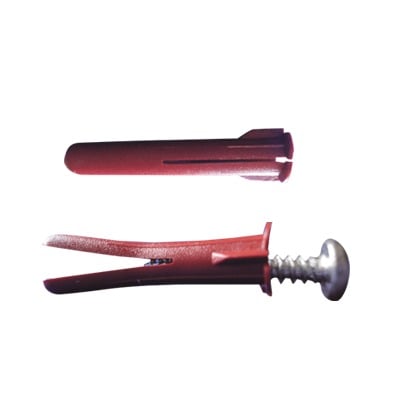 Paquete Con 10 Taquetes Rojos de 1/4" y 10 tornillos 10 x 1 1/2" (4.82 x 38 mm) (1103-05002)