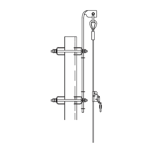 Línea de Vida hasta 57.9 Metros (190 pies). Compatible con línea Super Titan. Carro de Seg. NO INCLUIDO.