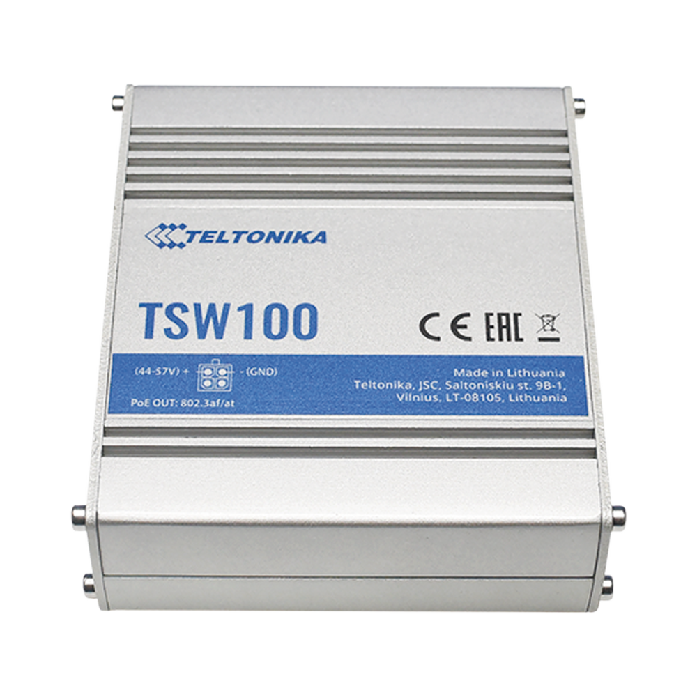 Switch Industrial No-Administrable 5 puertos Gigabit, PoE en 4 puertos 802.3af/at (120W)