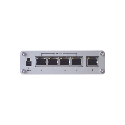Switch Industrial No-Administrable 5 puertos Gigabit, PoE en 4 puertos 802.3af/at (120W)