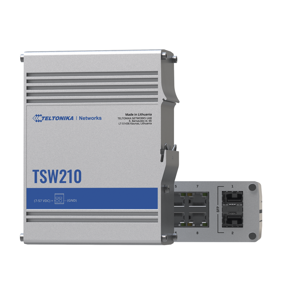 Switch Industrial No-Administrable 8 puertos Gigabit, 2 SFP 1G