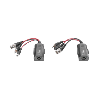 Kit de transceptores activos, envía alimentación 12V/24Vcc/AC, video y audio a una distancia de hasta 150 m en 4K para aplicaciones de video por UTP Cat 5e / 6 en alta definición.
