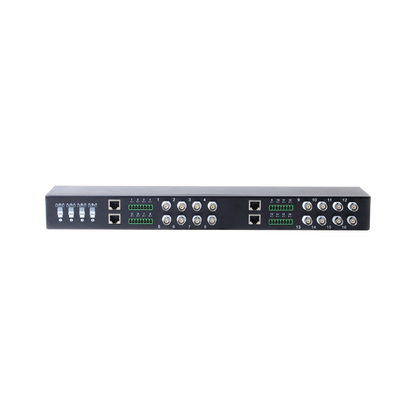 (TRANCEPTOR) RECEPTOR DE VIDEO PASIVO DE 16 CANALES / Resolución 4K / Compatible con cable UTP Cat 5e/6 / Compatible con HD-TVI/CVI/AHD/CVBS / TODO INCLUIDO PARA RACK / Protección Interconstruida contra sobretensión.