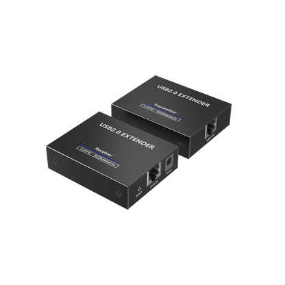 Kit EXTENSOR USB 2.0 de 4 Puertos para Distancias de Hasta  150 m | Soporta USB 2.0, USB 1.1 y USB 1.0 | UTP Cat 5e/6/6a/7 | Soporta Switch Gigabit | Ideal para Cámaras WEB, Impresoras, Escáner, Memorias, Mouse, etc.