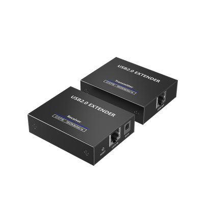 Kit EXTENSOR USB 2.0 de 4 Puertos para Distancias de Hasta  150 m | Soporta USB 2.0, USB 1.1 y USB 1.0 | UTP Cat 5e/6/6a/7 | Soporta Switch Gigabit | Ideal para Cámaras WEB, Impresoras, Escáner, Memorias, Mouse, etc.