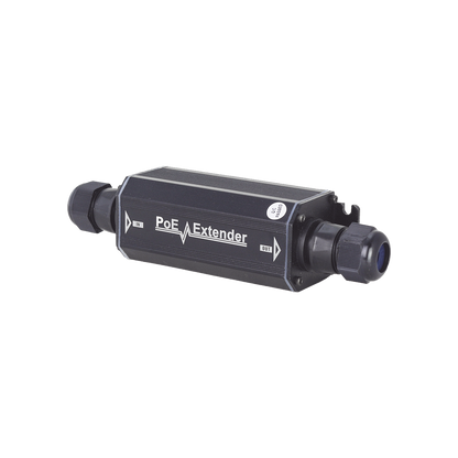 Extensor PoE / 100 Metros / Intemperie (IP66) /  60 Watts / 1 Puerto de Entrada  / 1 Puerto de Salida PoE / No requiere alimentación.