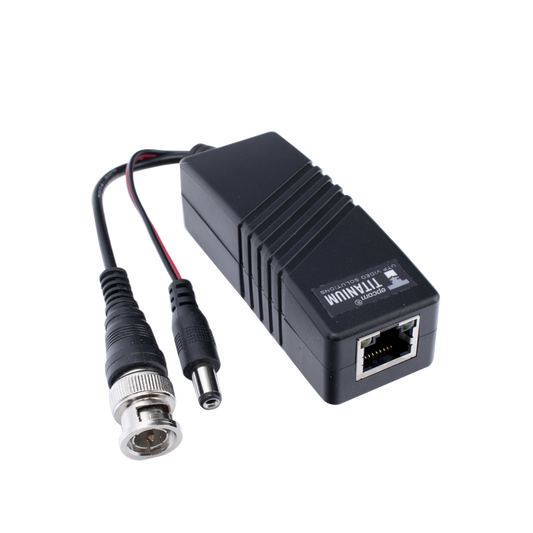 (TRANSCEPTOR) TRANSMISOR ACTIVO para Kits KITTT4PVTURBOX, KITTT8PVTURBOX, KITTT16PVTURBOX y KIT-TT16PVTURBOX-RX / Regula el voltaje de 36 Vcc a 12Vcc / HD-TVI/CVI/AHD/CVBS / Se instala del lado de la cámara.