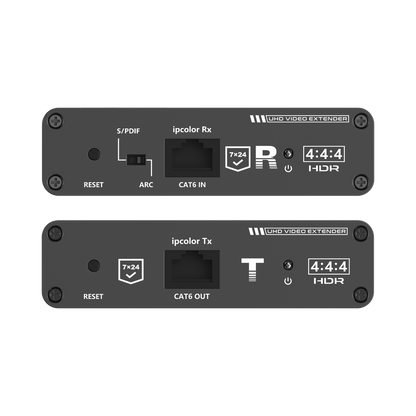 Kit Extensor HDMI hasta 700 metros con Conexión en Cascada / 4K @ 60 Hz/ 70 metros PTP con Cat 6, 6a y 7 / IPCOLOR / CERO LATENCIA / SIN COMPRIMIR / Salida Loop / IR bidireccional / Puerto S/PDIF / Soporta ARC / Soporta 10 TT-676-Rx.