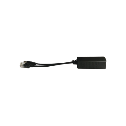 Cable divisor PoE pasivo de 48-55 Vcc @ 12 Vcc, 2 A. Aplicaciones como adaptar micrófonos en cámaras IP
