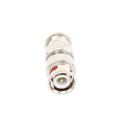 Adaptador tipo barril para 75 Ohm, de conector BNC macho a BNC macho, Níquel/ Oro/ Teflón.