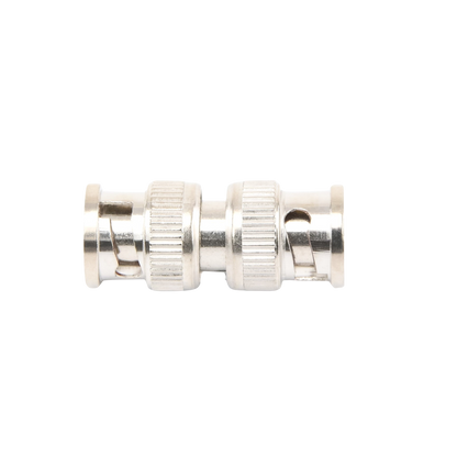 Adaptador tipo barril para 75 Ohm, de conector BNC macho a BNC macho, Níquel/ Oro/ Teflón.