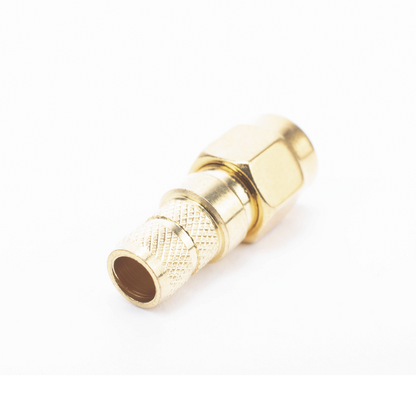 Conector SMA Macho Inverso de Anillo Plegable para Cables RG-8/X, LMR-240, 9258, Oro/ Oro/ Teflón.â€&lsaquo;