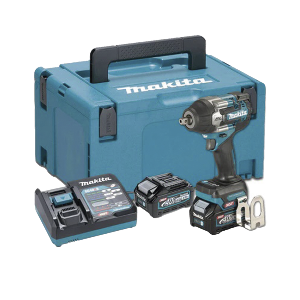 Llave de Impacto BL con Cuadro de 1/2", 4 Velocidades eléctricas, Incluye 2 baterías Li-ION de 40 V, cargador rápido y maletín Makpac.