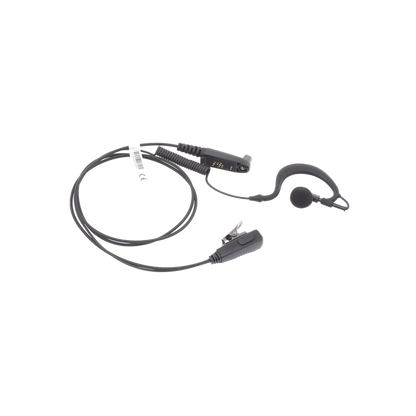 Micrófono - audífono de gancho ajustable al oído cable con resorte con conector multipin para HYTERA y TELOX
