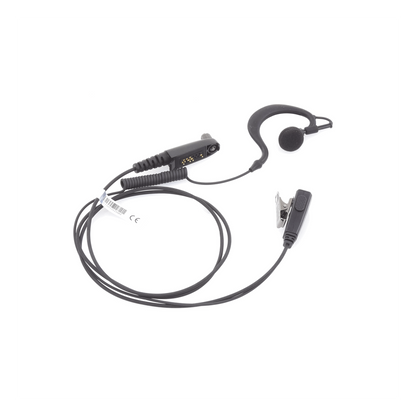 Micrófono - audífono de gancho ajustable al oído cable con resorte con conector multipin para HYTERA y TELOX