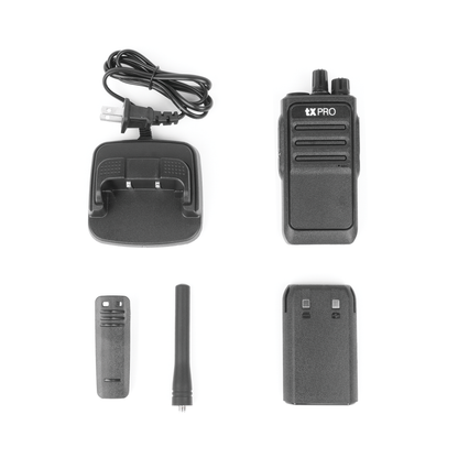 Radio Portátil Analógico UHF 400-470 MHz / 2W / 16 Canales / Batería 6-8 hrs / VOX