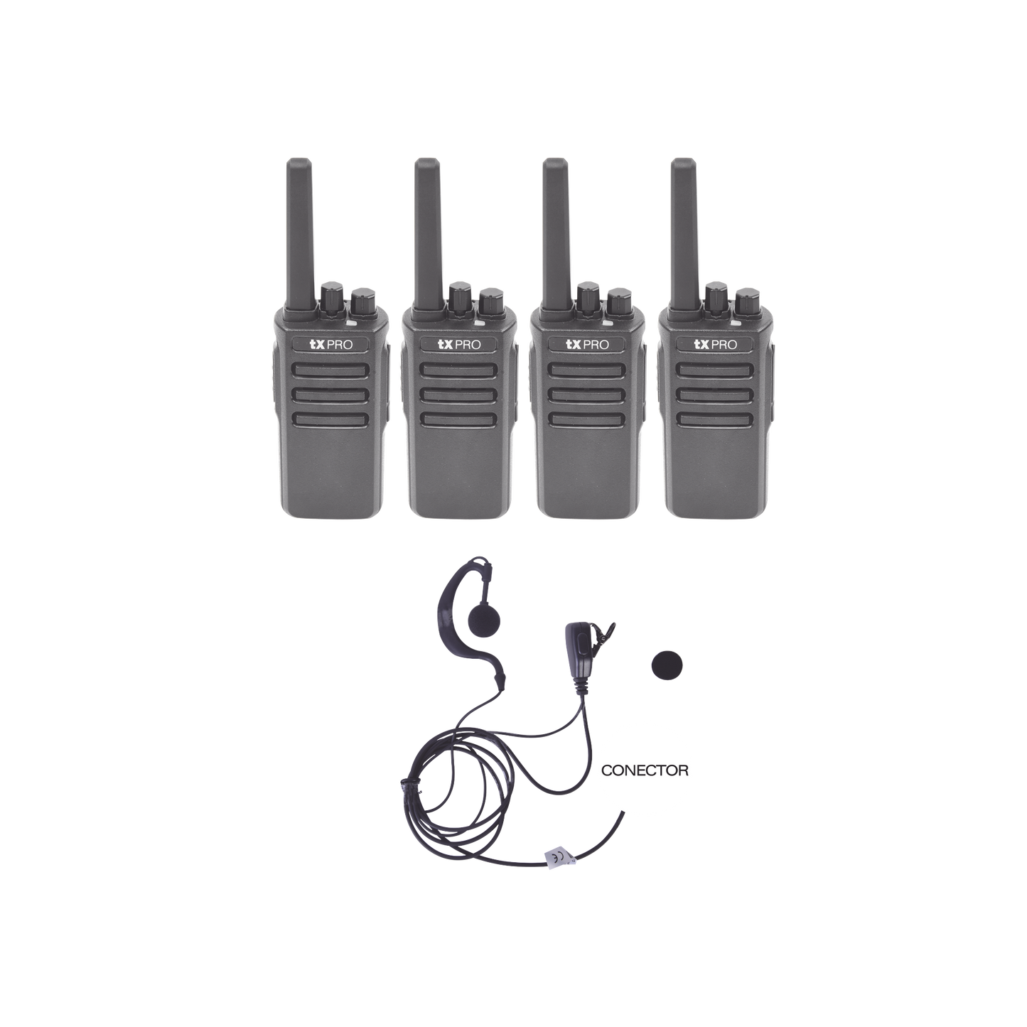Kit de 4 radios TX500 con 4 accesorios de audio TXEHK