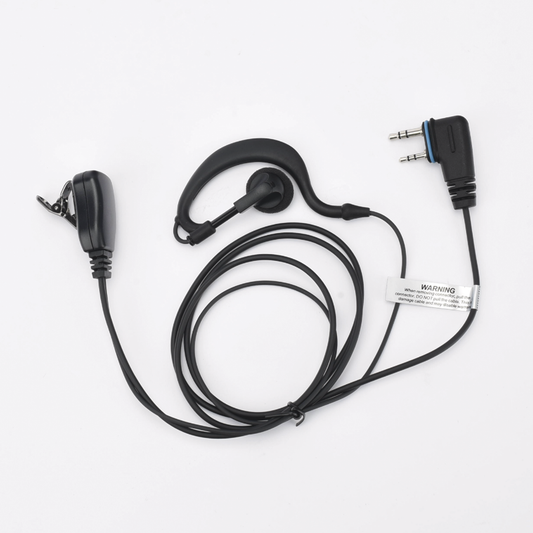 Micrófono - audífono de gancho ajustable al oído con conector de dos pines para ICOM
