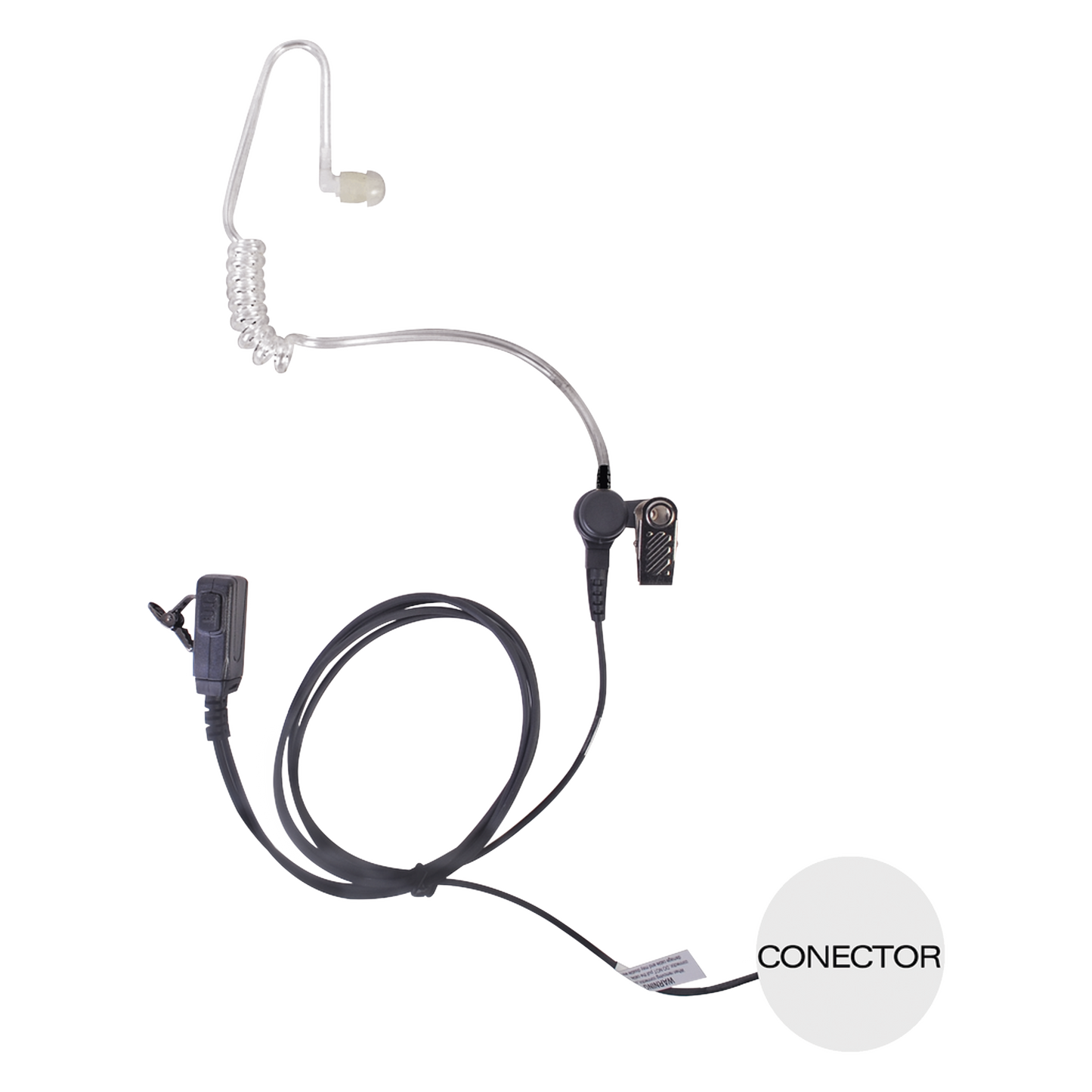 Micrófono - audífono de tubo acústico transparente de grado médico con conector de dos pines para KENWOOD Y ABELL