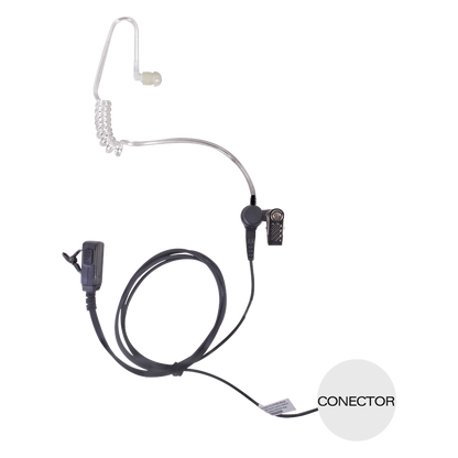 Micrófono - audífono de tubo acústico transparente de grado médico con conector de dos pines para KENWOOD Y ABELL