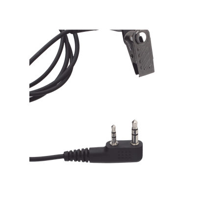 Micrófono - audífono de tubo acústico transparente de grado médico con conector de dos pines para KENWOOD Y TXPRO