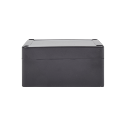 Gabinete Plástico Negro para Exterior (IP65) de 100 x 68 x 50 mm Cierre por Tornillos.