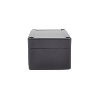 Gabinete Plástico Negro para Exterior (IP65) de 100 x 68 x 50 mm Cierre por Tornillos.