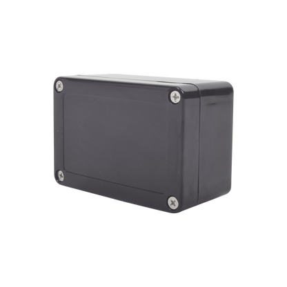 Gabinete Plástico Negro para Exterior (IP65) de 100 x 68 x 50 mm Cierre por Tornillos.