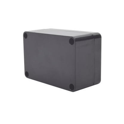 Gabinete Plástico Negro para Exterior (IP65) de 100 x 68 x 50 mm Cierre por Tornillos.