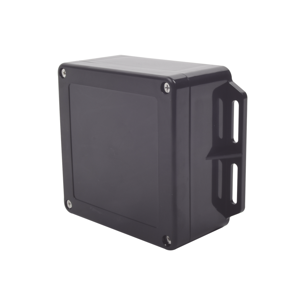 Gabinete Plástico Negro para Exterior (IP65) de 120 x 120 x 60 mm Cierre por Tornillos.