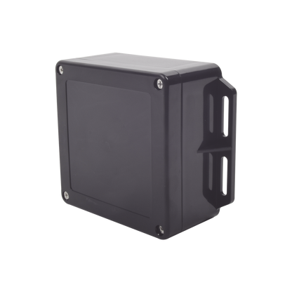 Gabinete Plástico Negro para Exterior (IP65) de 120 x 120 x 60 mm Cierre por Tornillos.