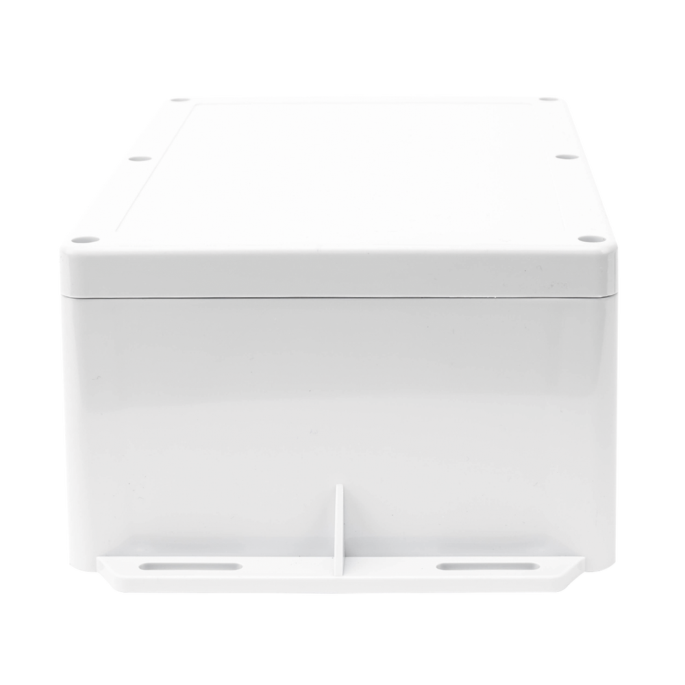 Gabinete Plástico para Exterior (IP65) de 160 x 220 x 100 mm Cierre por Tornillos Metálicos. Tiene Orejas para instalación a muro.