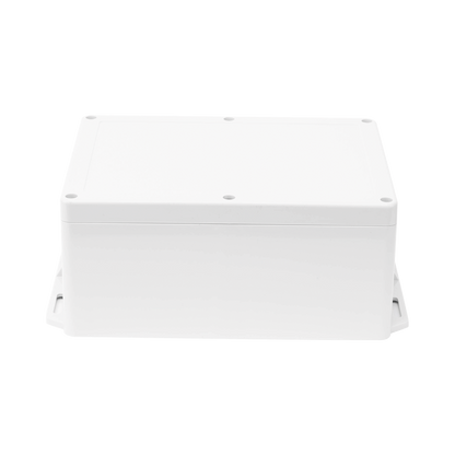 Gabinete Plástico para Exterior (IP65) de 160 x 220 x 100 mm Cierre por Tornillos Metálicos. Tiene Orejas para instalación a muro.