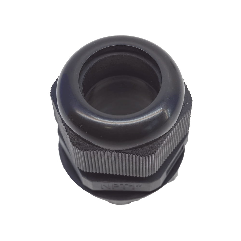 Conector Plástico Negro Tipo Glándula para Rosca NPT 1"