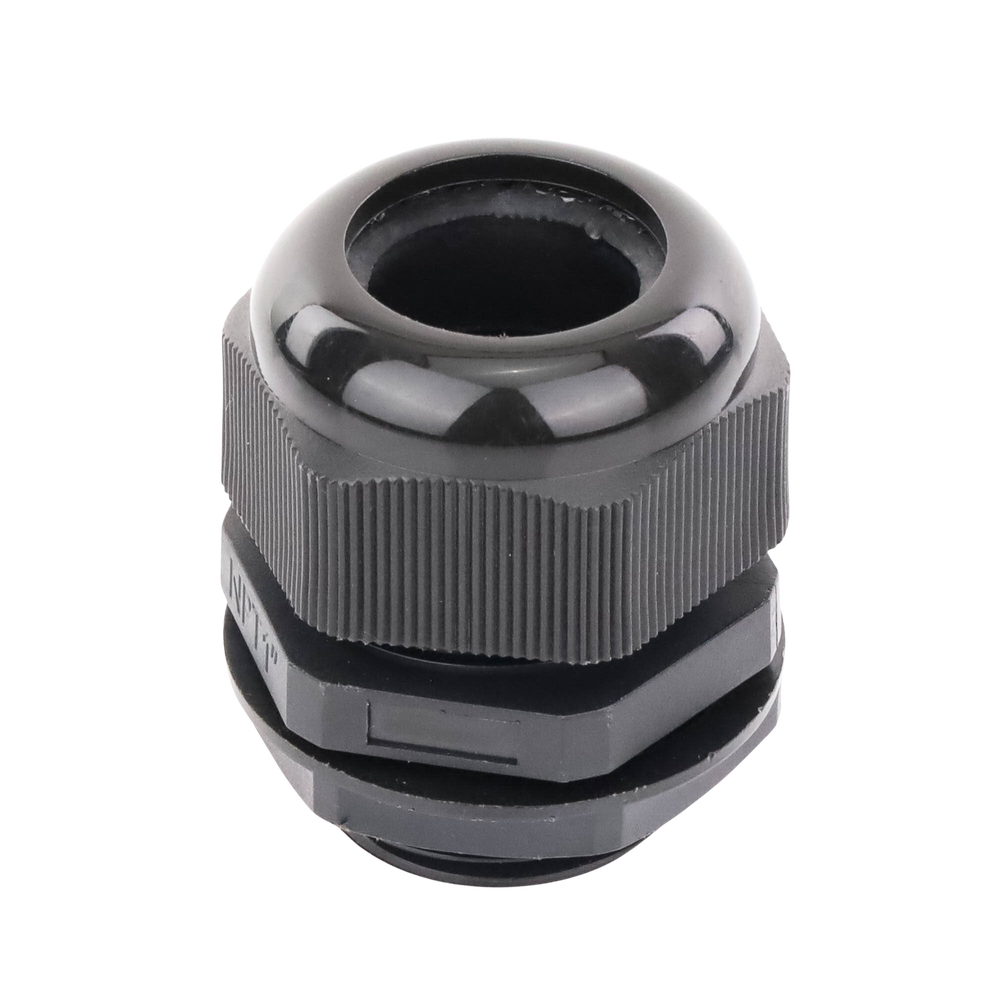 Conector Plástico Negro Tipo Glándula para Rosca NPT 1"