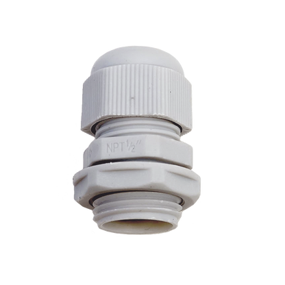 Conector Plástico Blanco Tipo Glándula para Rosca NPT 1/2"