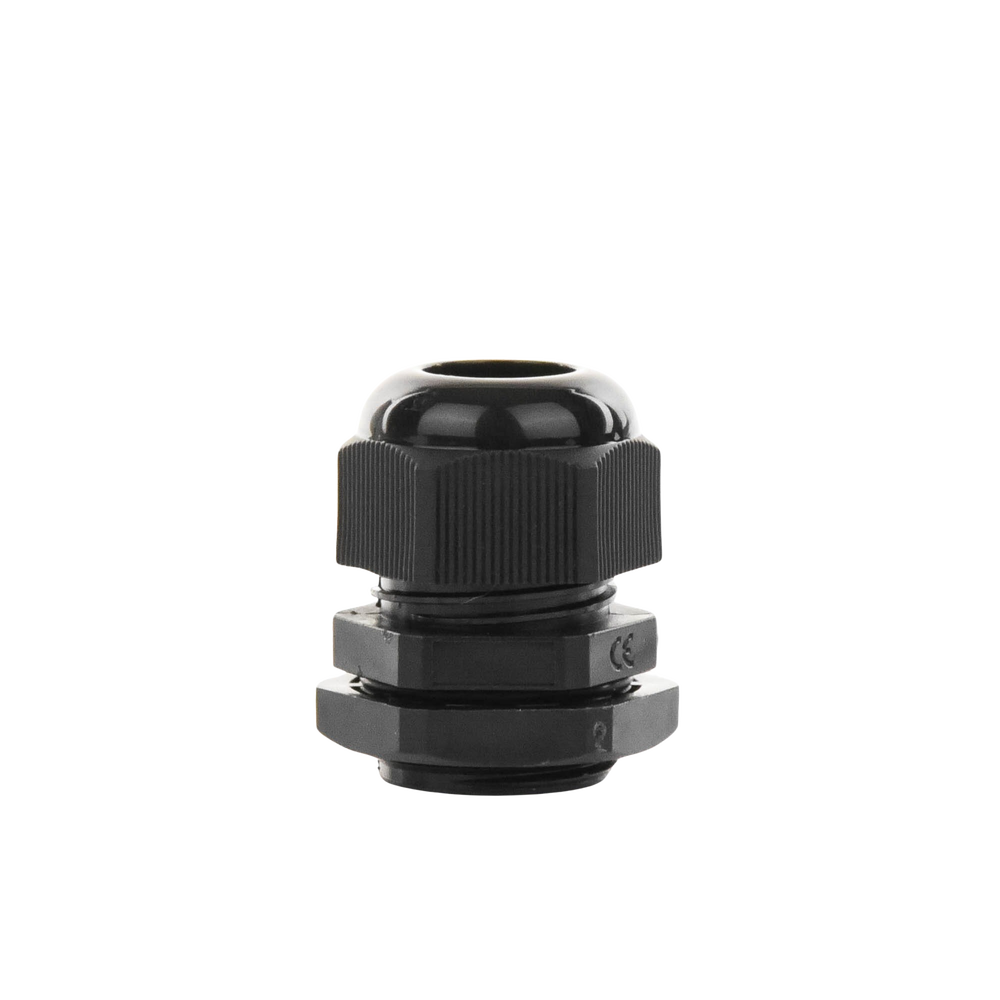 Conector Plástico Negro Tipo Glándula para Cable de 10 a 14 mm de Diámetro.