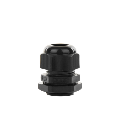 Conector Plástico Negro Tipo Glándula para Cable de 10 a 14 mm de Diámetro.
