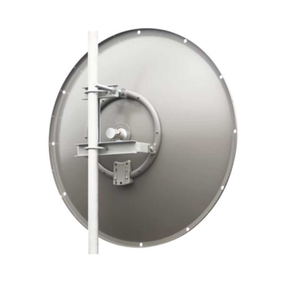 Antena direccional de 3 ft, 5.9 a 7.1 GHz, Ganancia 34 dBi, Conectores RP-SMA Hembra, Polarización doble, incluye montaje para torre o mástil