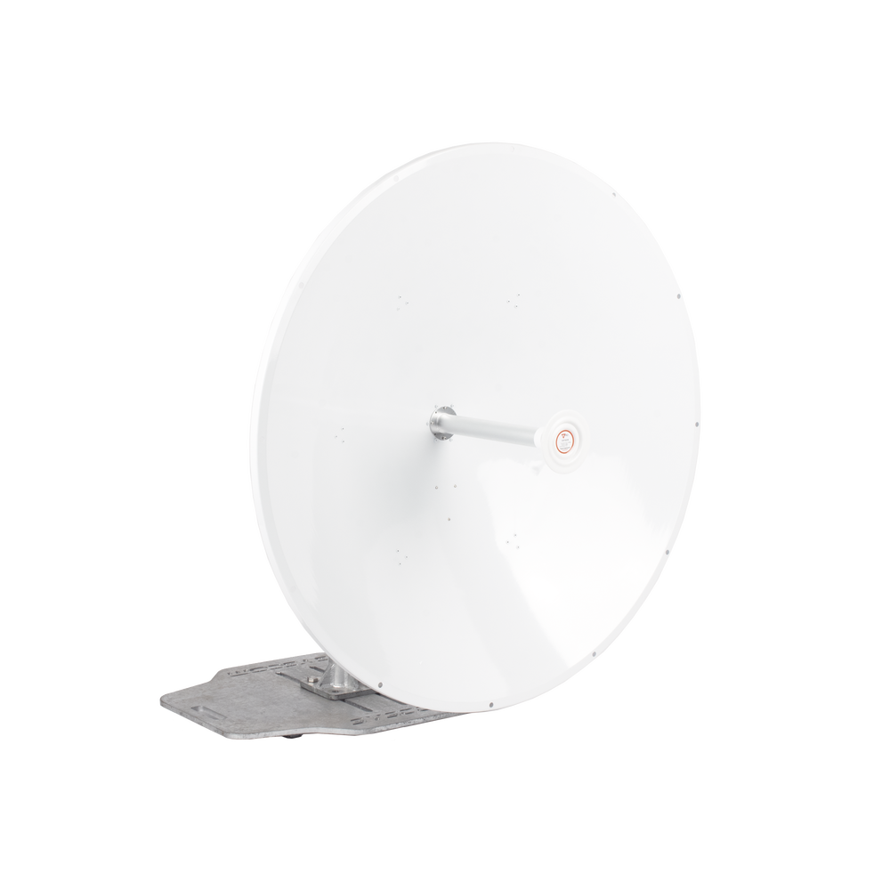 Antena direccional de 4 ft, 5.1 a 7.125 GHz, Ganancia 36 dBi, Conectores RP-SMA Hembra, Polarización doble, incluye montaje para torre o mástil